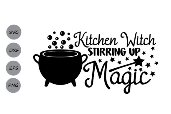 Kitchen Witch Stirring Magic SVG