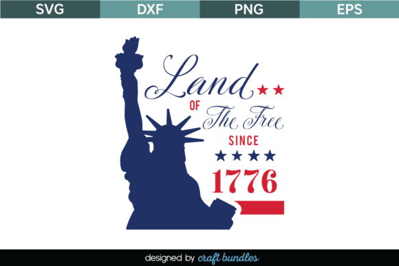 Land of Free 1776 SVG Quote Cut File: Graphics for Crafts